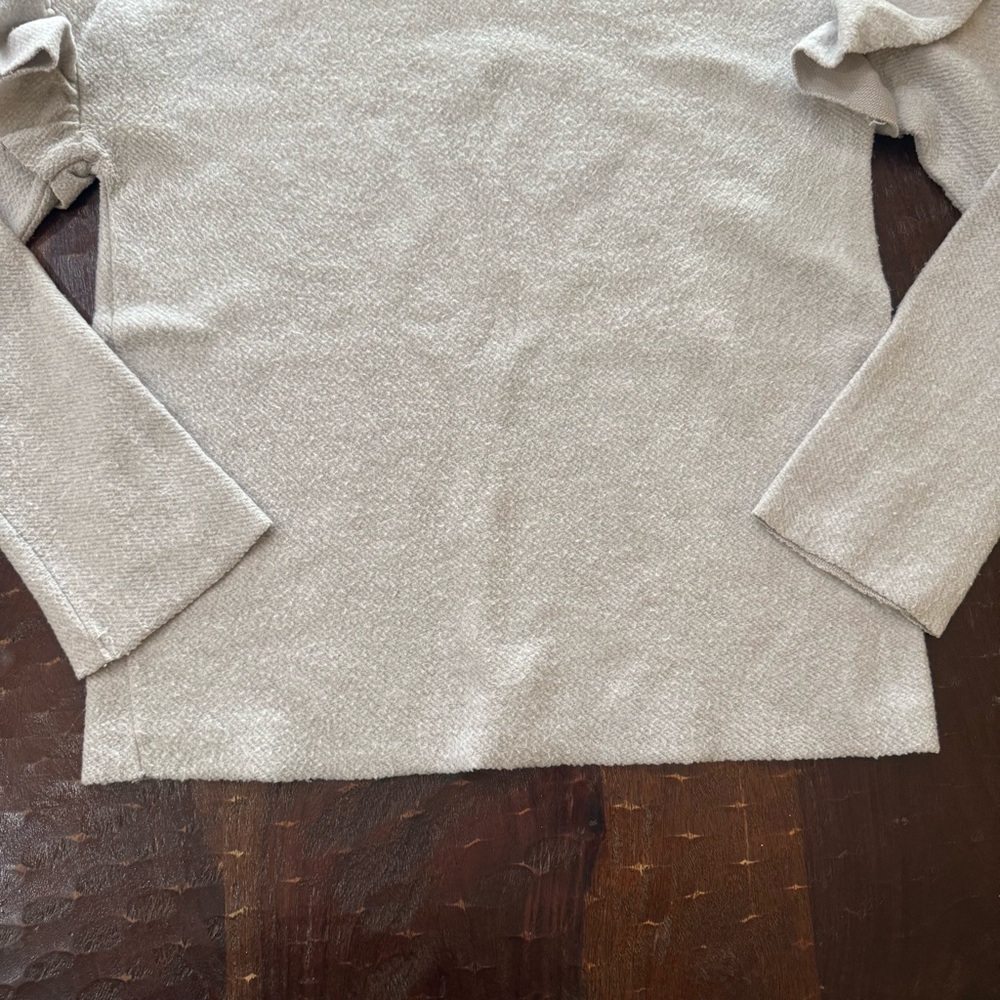 Zara Light Gray Long Sleeve Top with Ruffle Detail - Picture 6 of 12